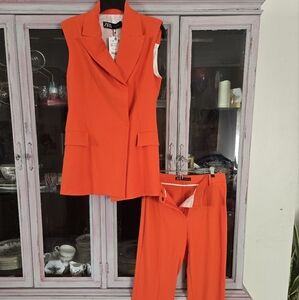 Zara Vibrant Orange Women's Suit Set